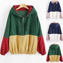 Colorblocked zip pocket hoodie