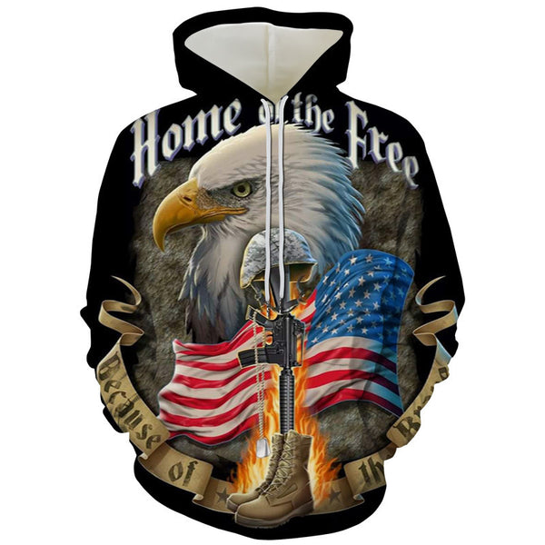 Eagle 3D Printing Hoodie Anime Hooded Loose Sports Sweatshirt