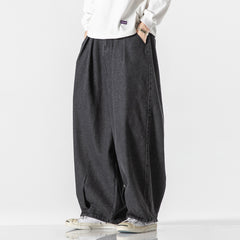 Denim Casual Workwear Wide-leg Straight-Leg Pants