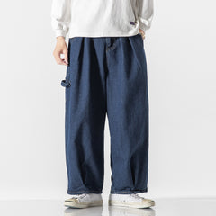 Denim Casual Workwear Wide-leg Straight-Leg Pants