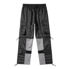 Multi-pocket cargo loose wide-leg pants