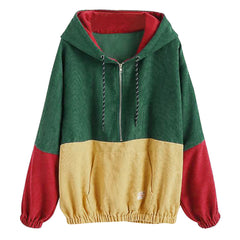 Colorblocked zip pocket hoodie