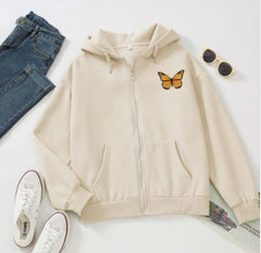 Streetwear Hoodie Zip Sweatshirt European And American Butterfly Gothic Jacket Top