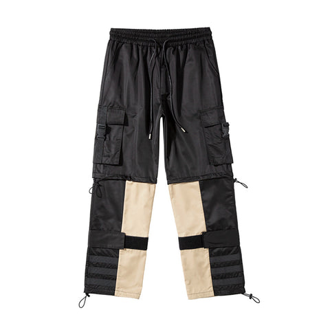 Multi-pocket cargo loose wide-leg pants