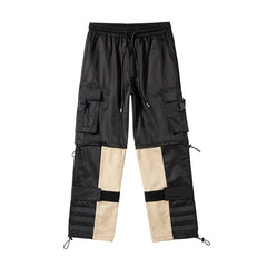 Multi-pocket cargo loose wide-leg pants