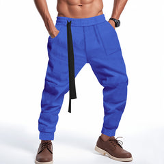 Men's Casual Pants Solid Waffle Male Hip Hop Streetwear Track Pants Joggers Trousers Fashion Harajuku Men Pants