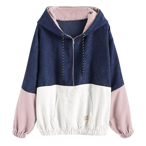 Colorblocked zip pocket hoodie