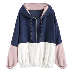 Colorblocked zip pocket hoodie