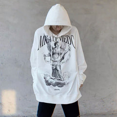 American Retro Minority Angel Printed Hoodie Men And Women