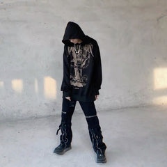 American Retro Minority Angel Printed Hoodie Men And Women