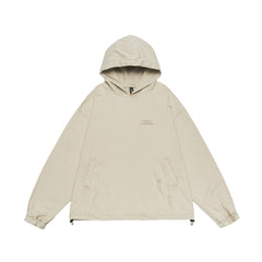 Punk Waste Soil Washed And Worn Worn Hooded Pullover Denim Hoodie