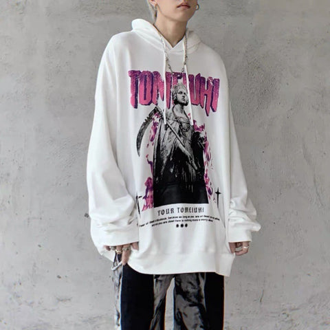 American Retro Minority Angel Printed Hoodie Men And Women