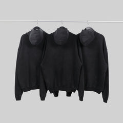 Metal Angel Print Distressed Oversized Hoodie