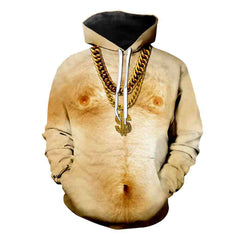 Popular chest fur sweater 3D hoodie
