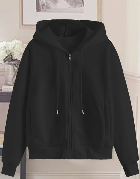 Women's Chic White Zip-Up Hoodie