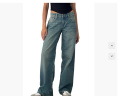 Street Wide Leg Denim Women's Pants