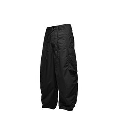 Men's Fine Plaid Loose Cargo Wide Leg Pants