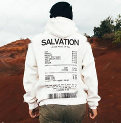 Receipt Printed Graphic Hoodie Sweater Men