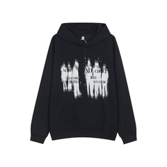 Retro Portrait Printed Hoodie Men And Women Loose