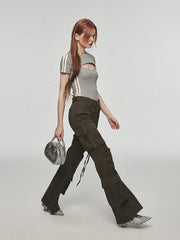 Cargo Pants Retro Wide Leg Straight Leg