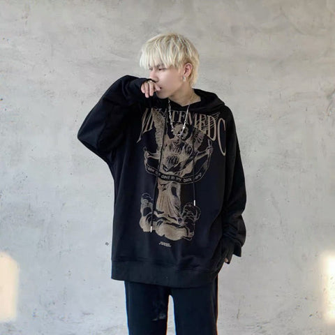 American Retro Minority Angel Printed Hoodie Men And Women